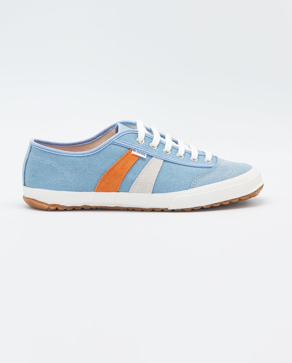 Washed Blue Canvas Tigra Sneaker