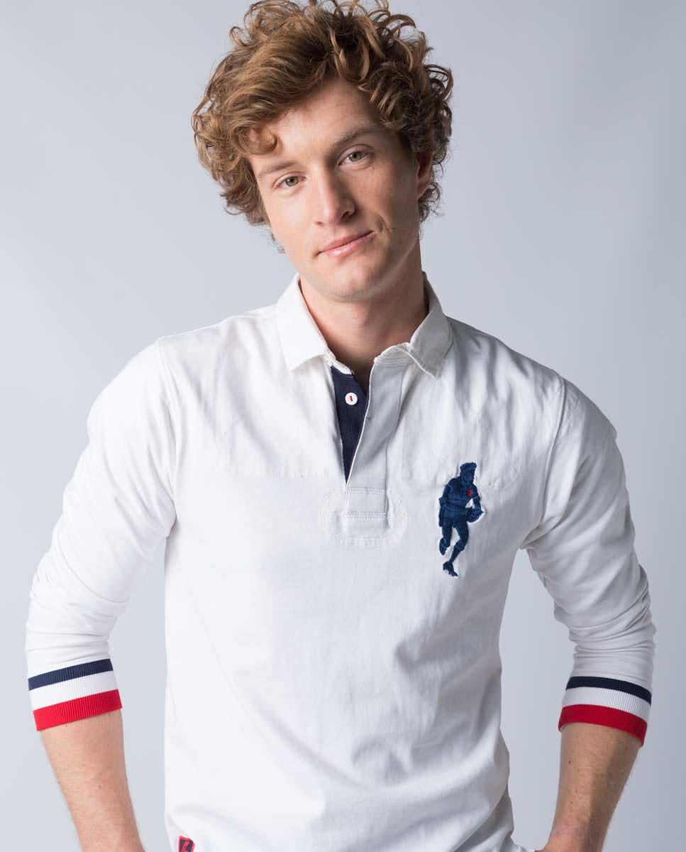 White L/S Polo W/French Cuffs