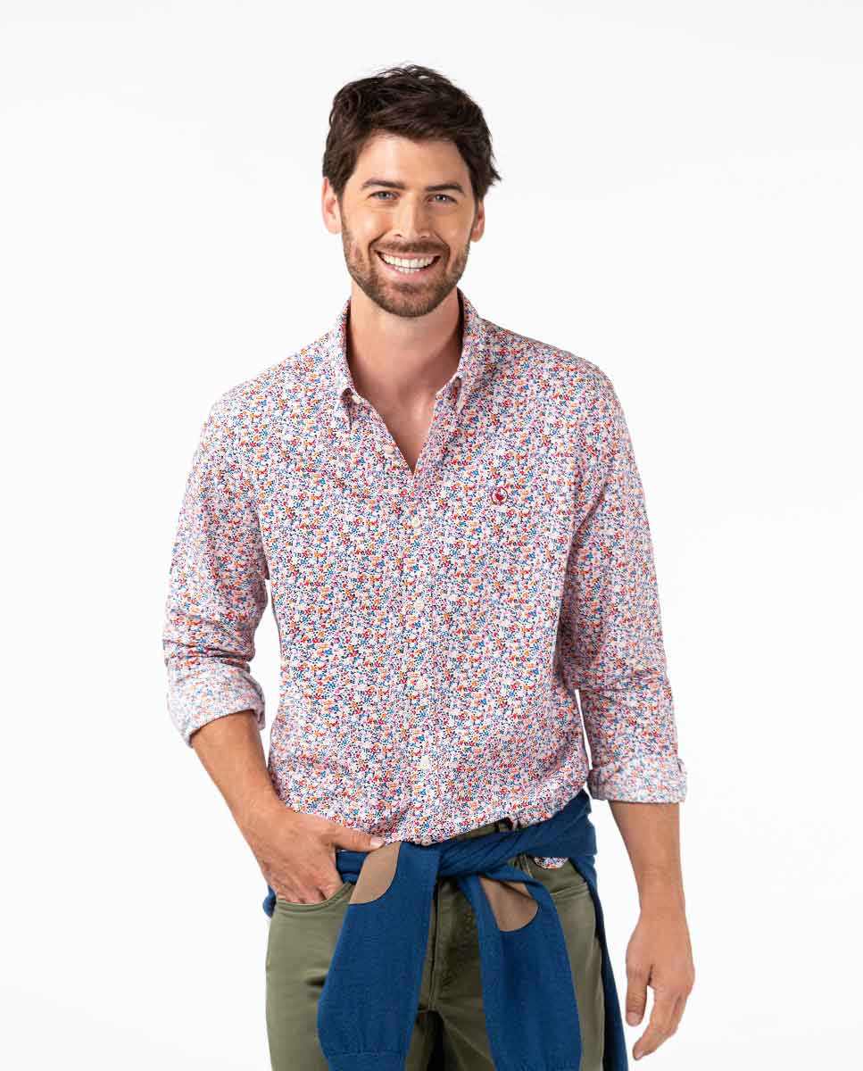 Camisa Estampada Flores Multicolor