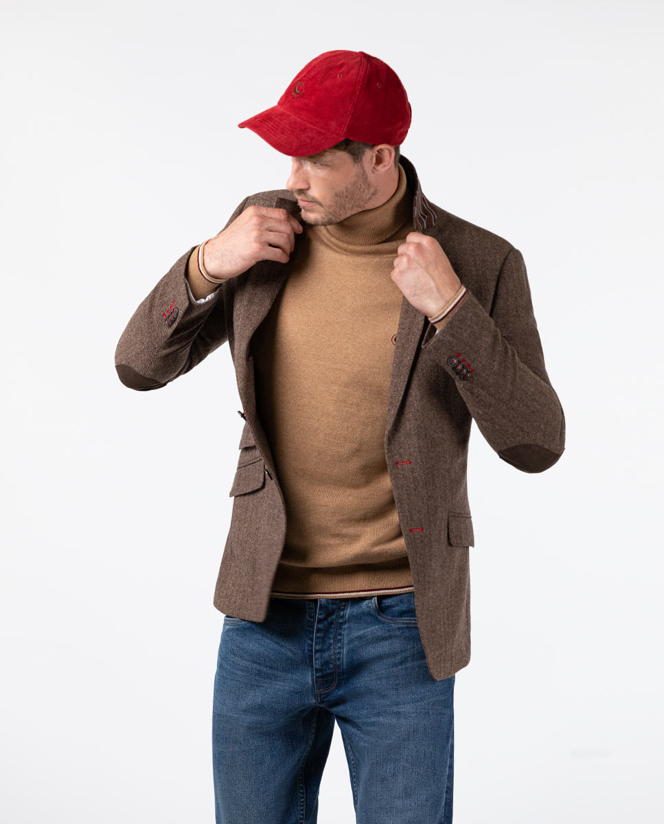 Americana Espiga Marrón