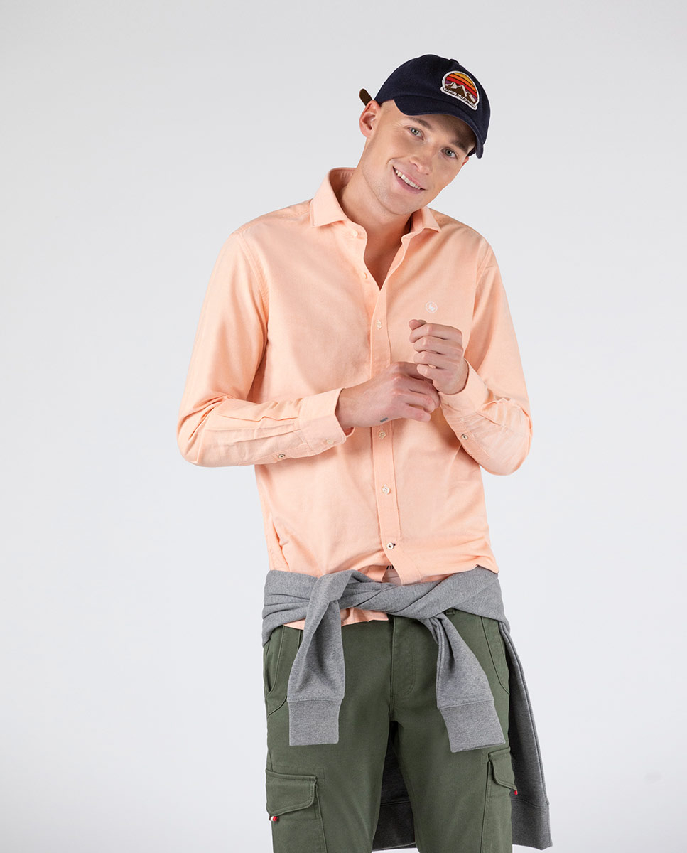 Plain Orange Frosted Oxford Shirt