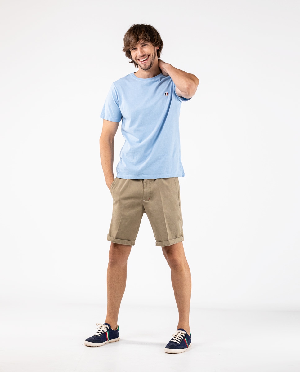 Sky blue garment dyed T-shirt