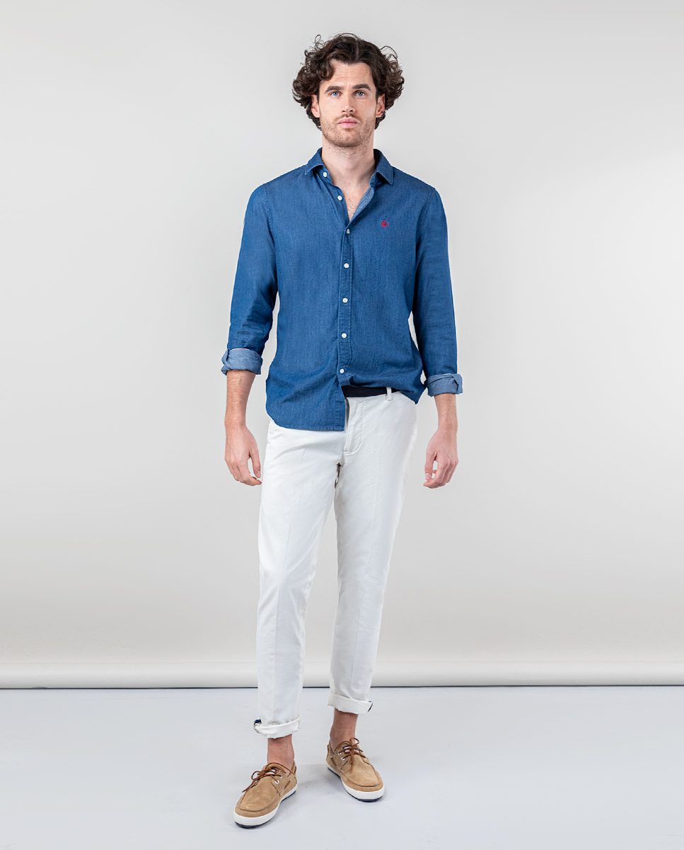 Pantalon Chino Basique Blanc