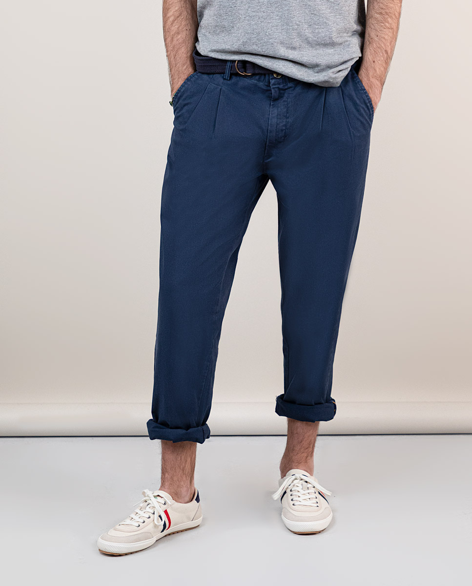 Calça Chino Tweed Azul Marinho