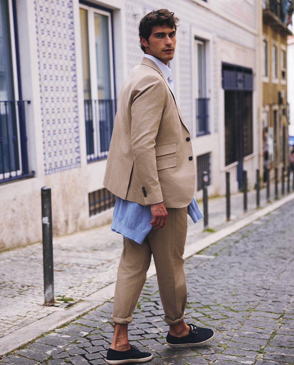 Calça Panamá Coordenada Bege