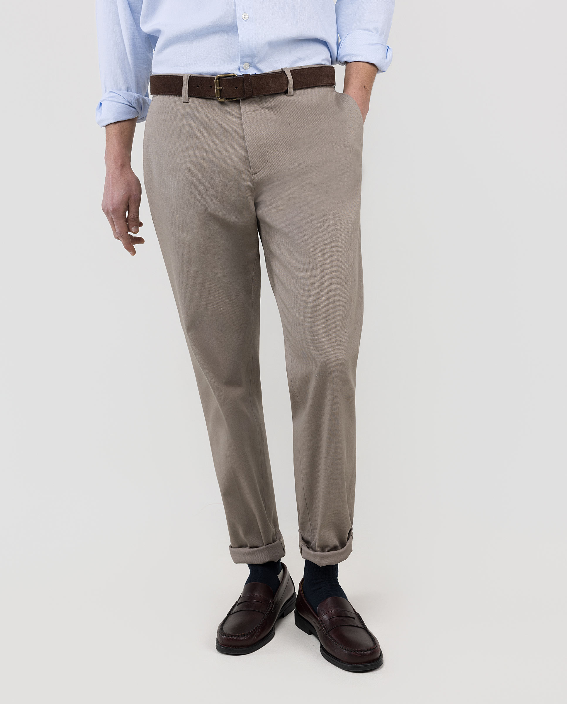 Pantalón Estructura Lavada Topo