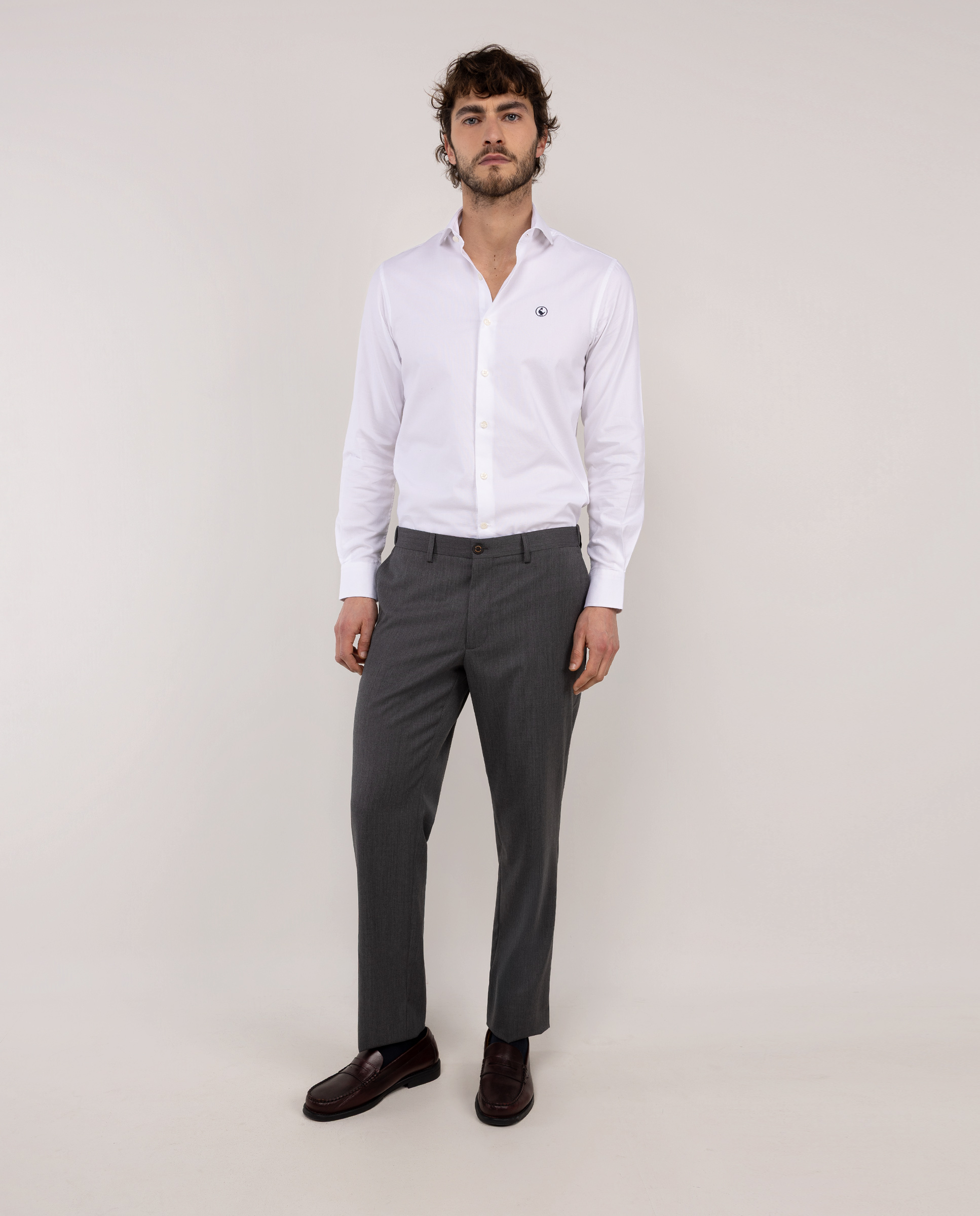 Pantalón Traje Formal Liso Gris