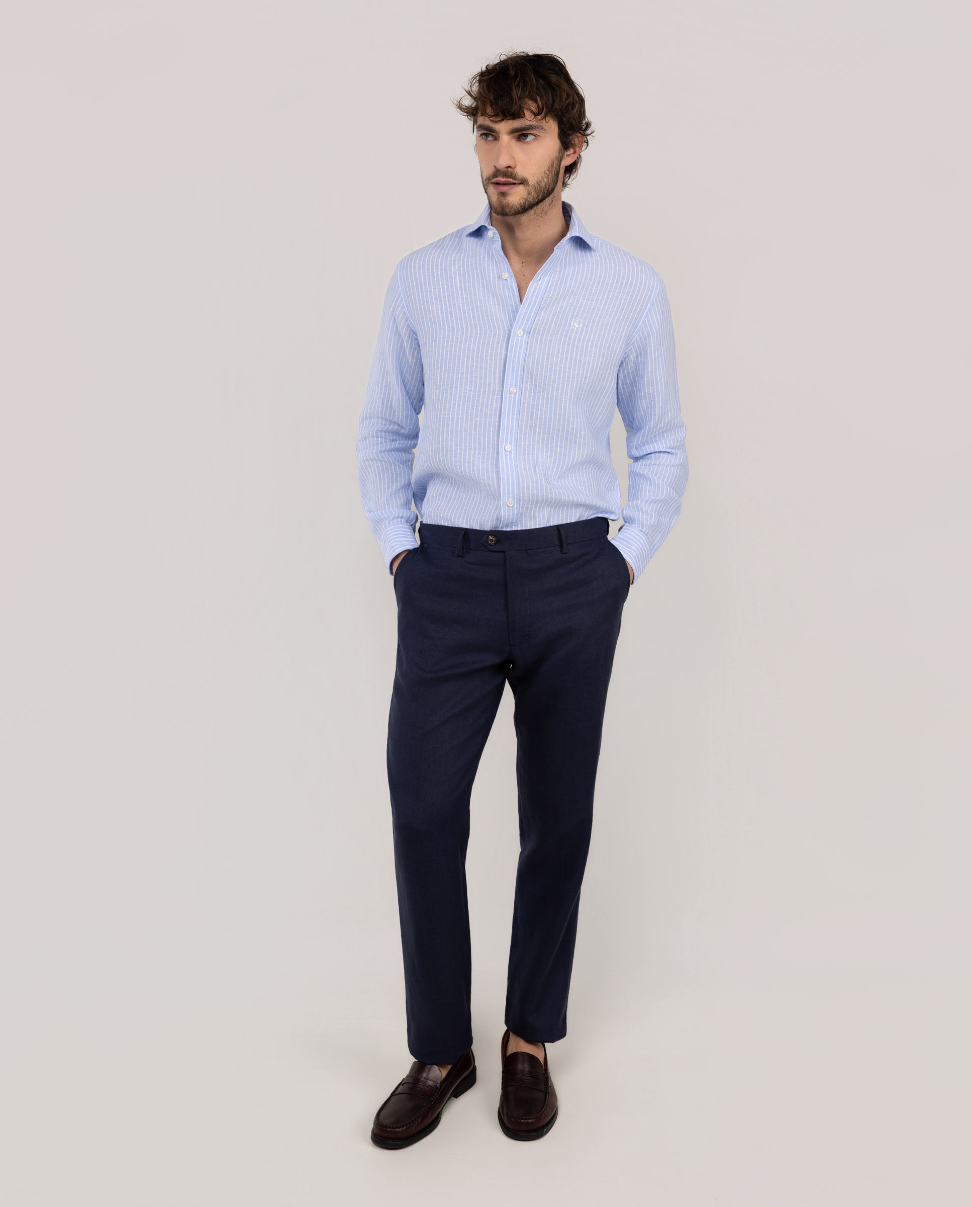 Pantalón Formal Lino Marino