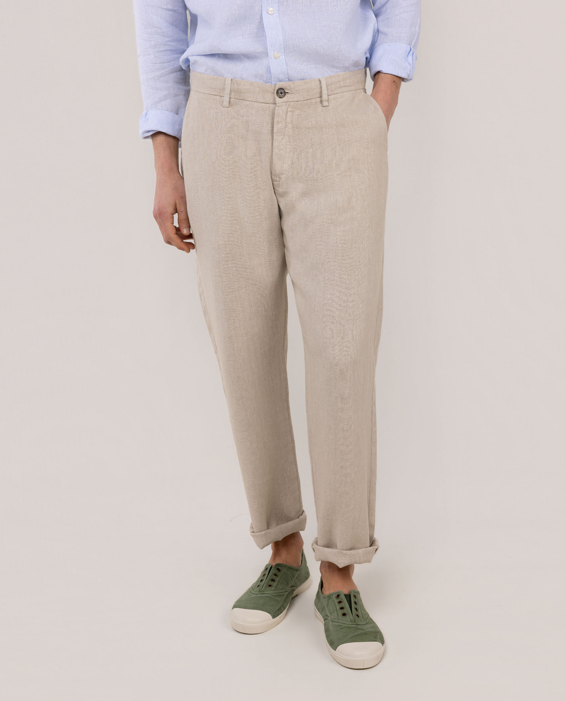 Pantalón Lino Beige