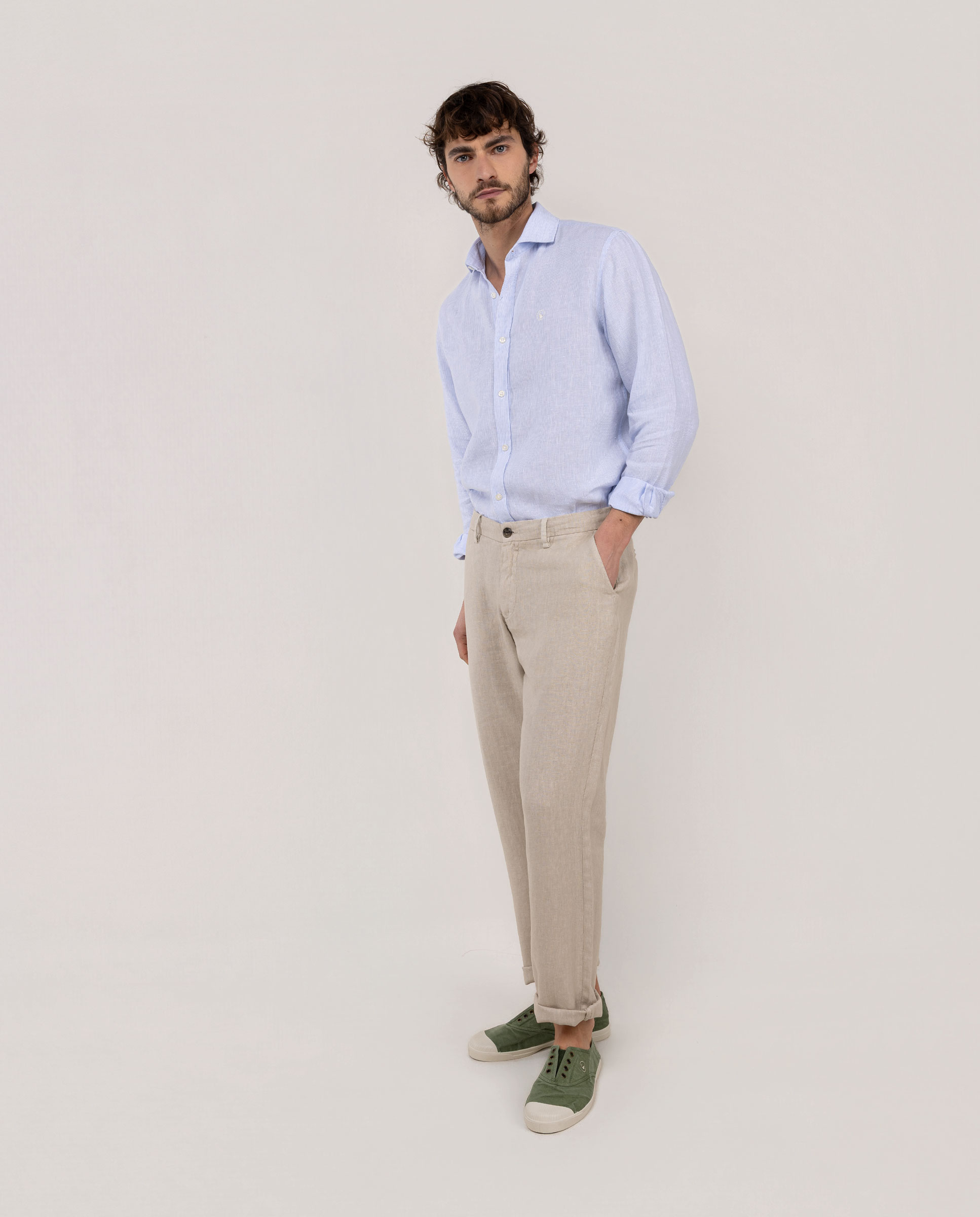 Pantalón Lino Beige