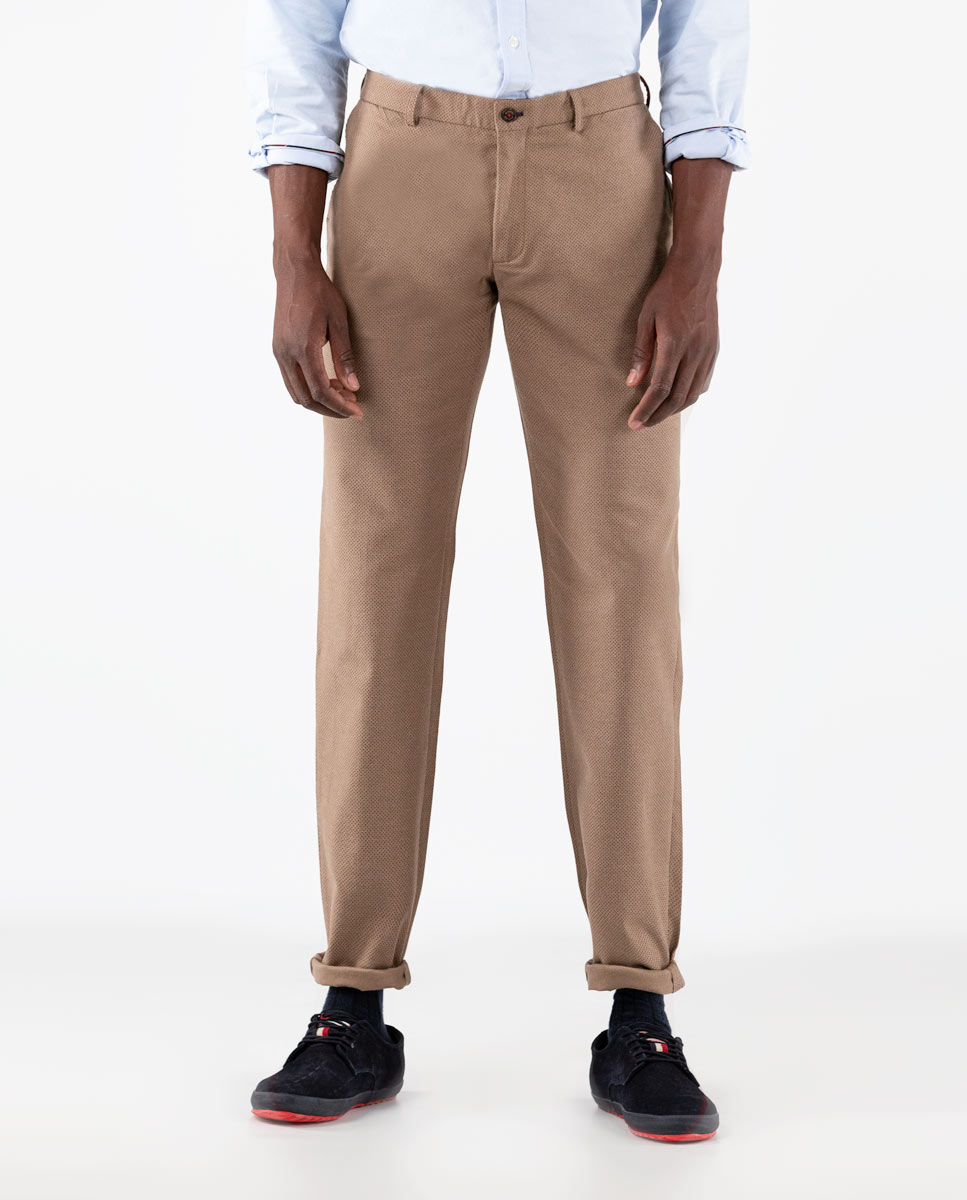 Pantalon Camel Points Marron