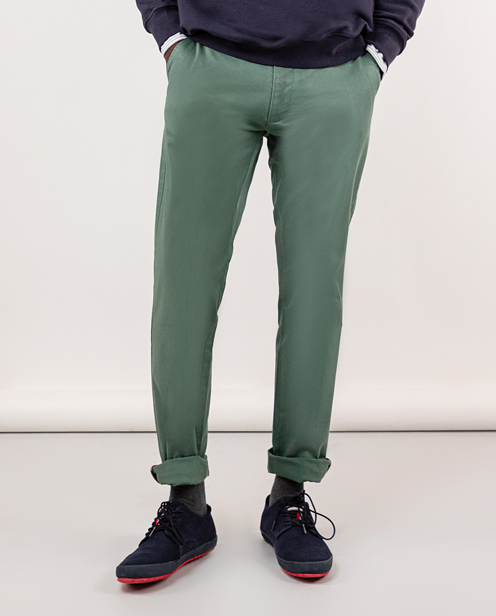 Pantalon Chino Basique Vert