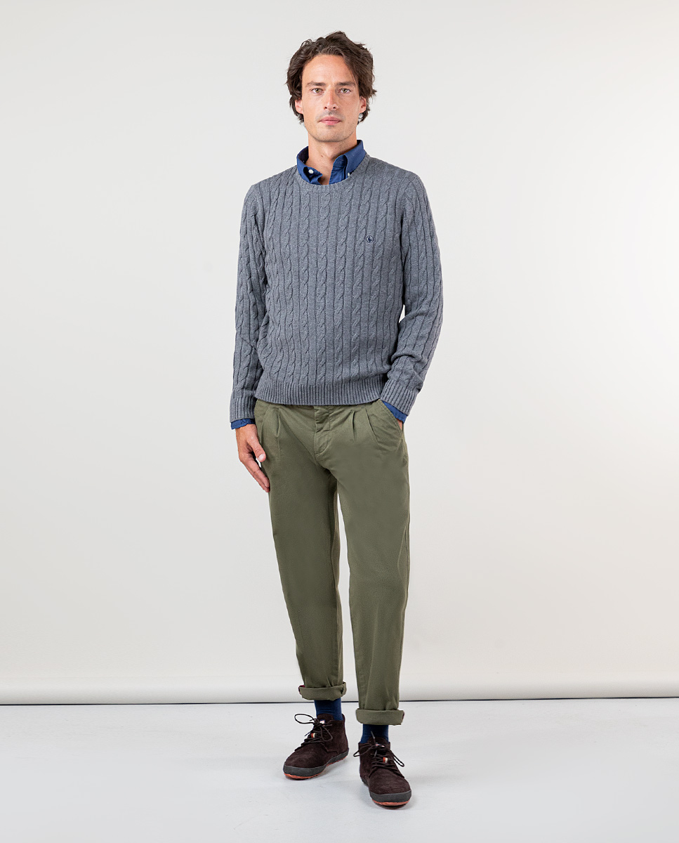 Pleated Khaki Chinos