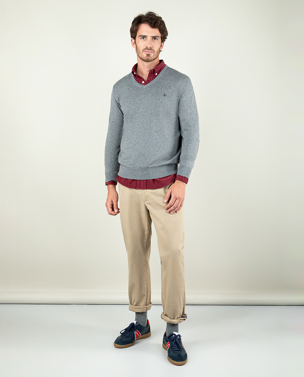 Calça Chino Preta Bege