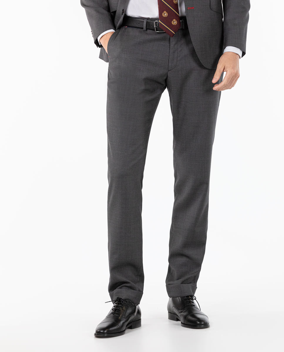 Charcoal Grey Birdseye Trouser Suit Separate