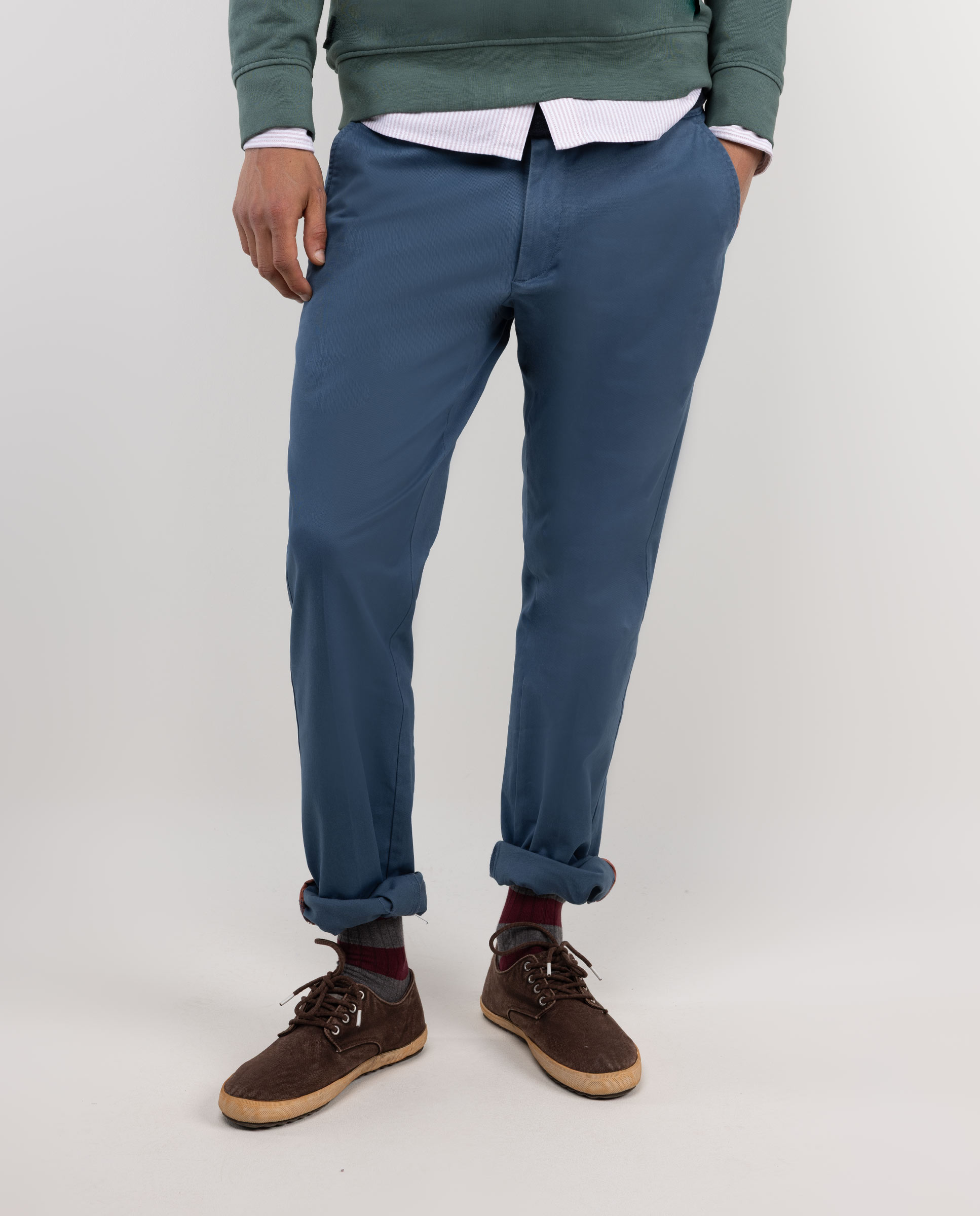 Chino-Hose Blau Slim-Fit