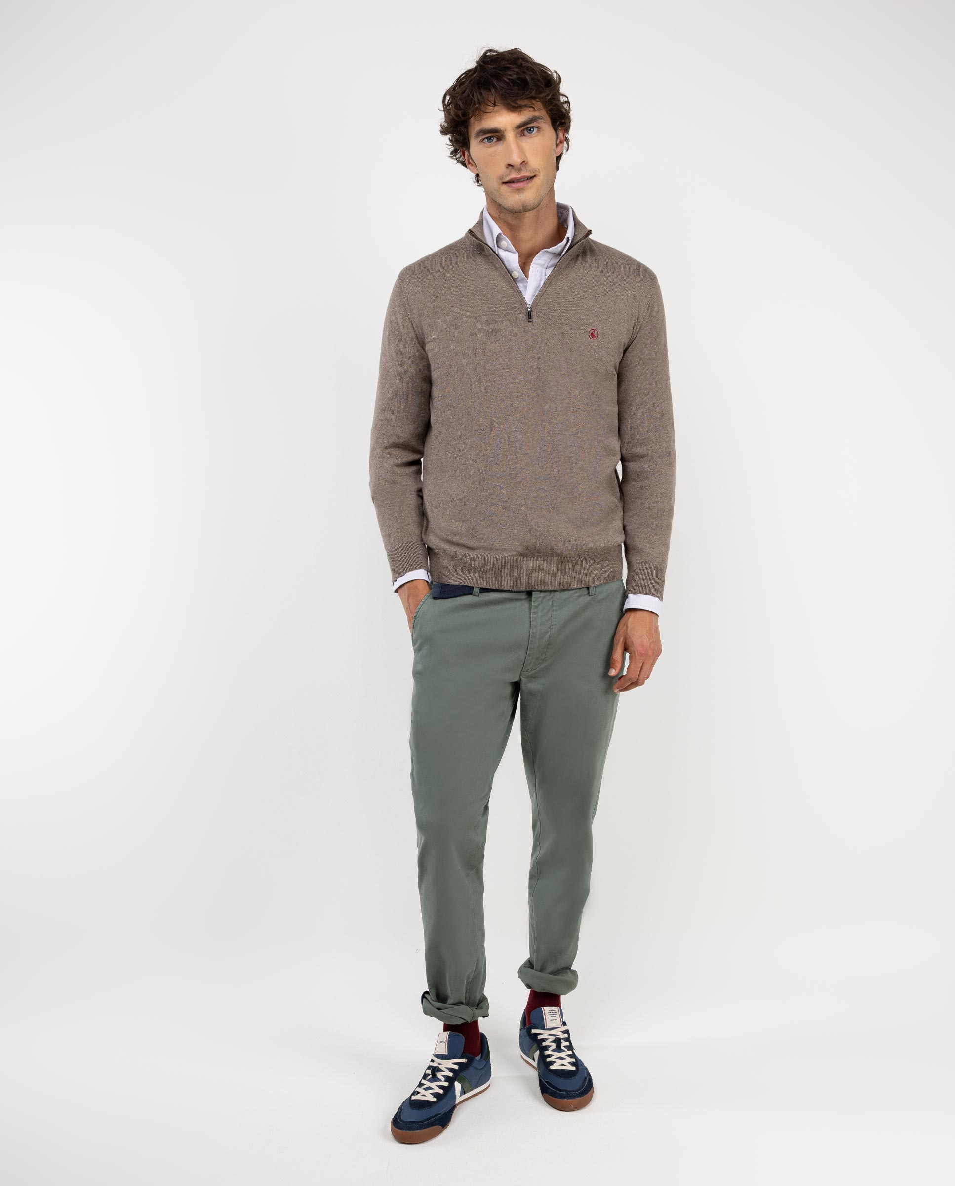 Pantalon Chino Vert Slim Fit