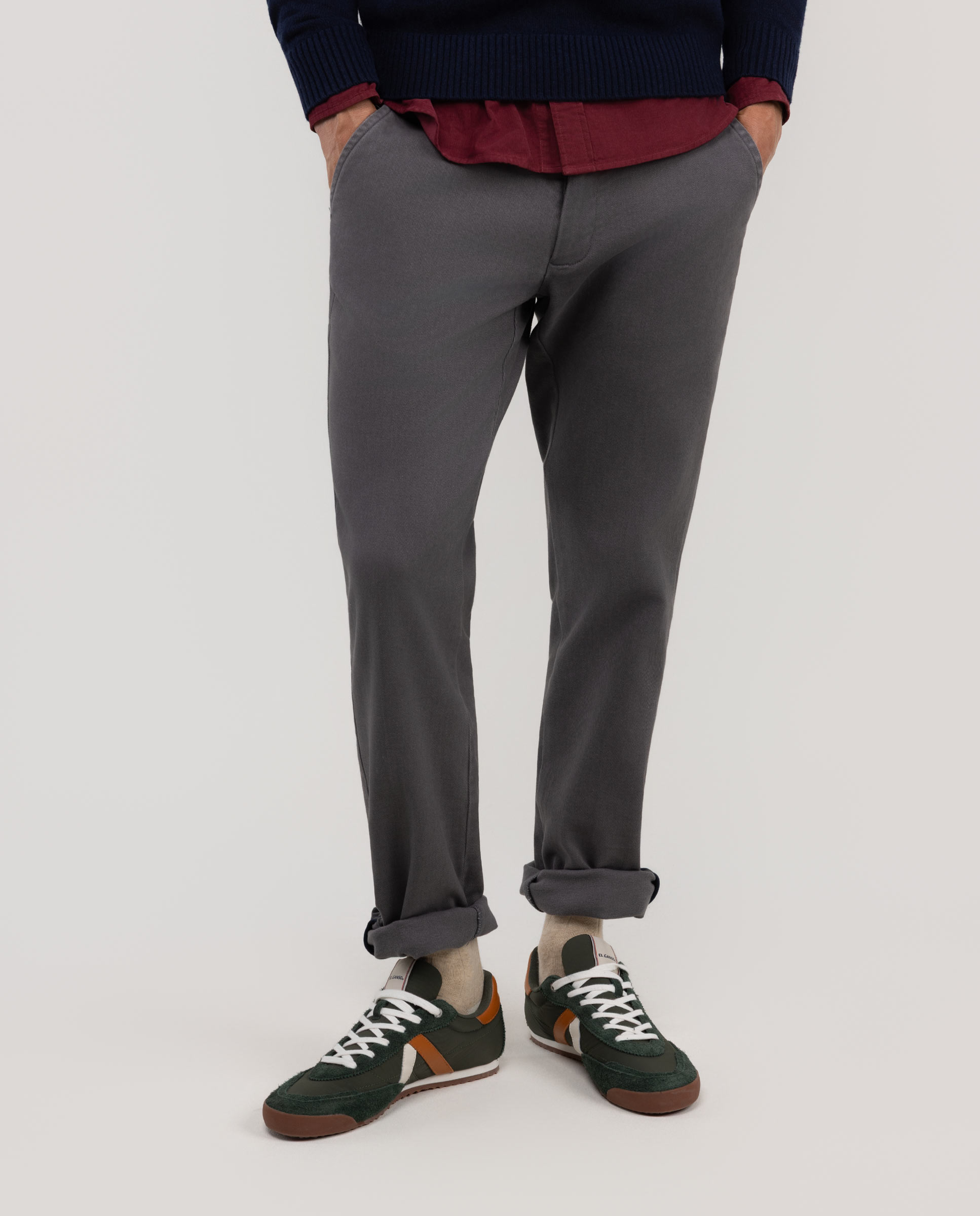 Pantalón Chino Invierno Gris Regular Fit