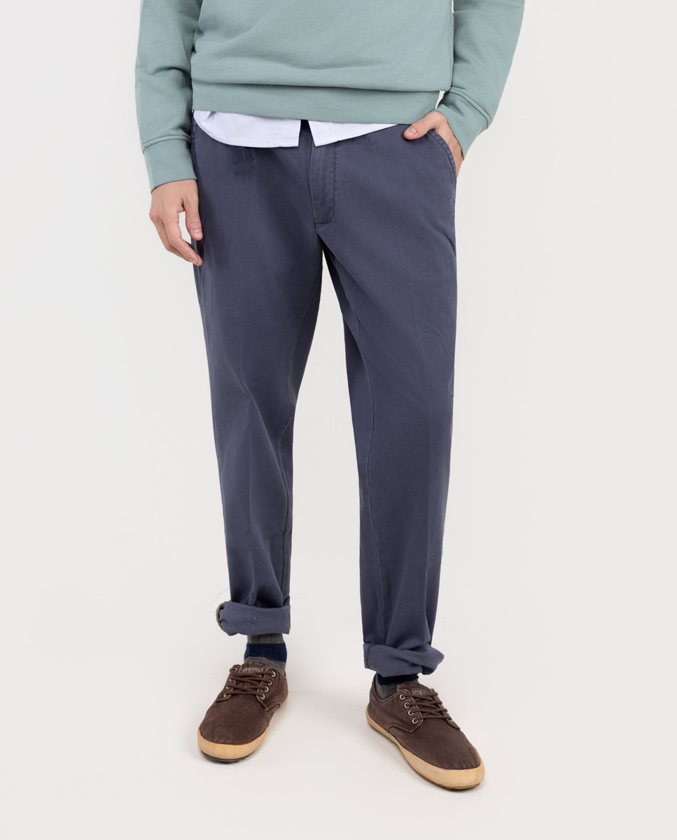 Pantalón Chino Invierno Azul Medio Regular Fit