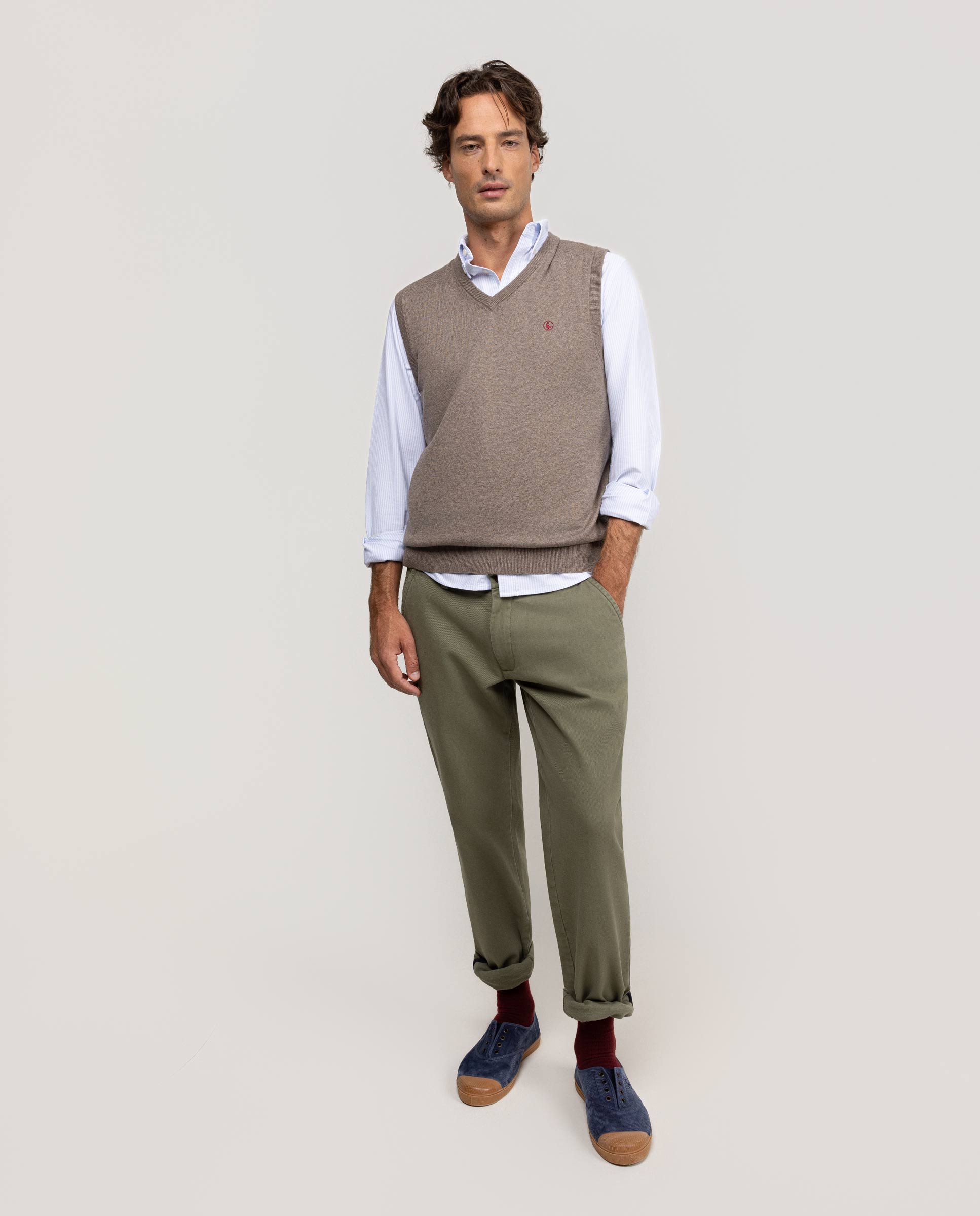 Pantalón Chino Invierno Verde Regular Fit