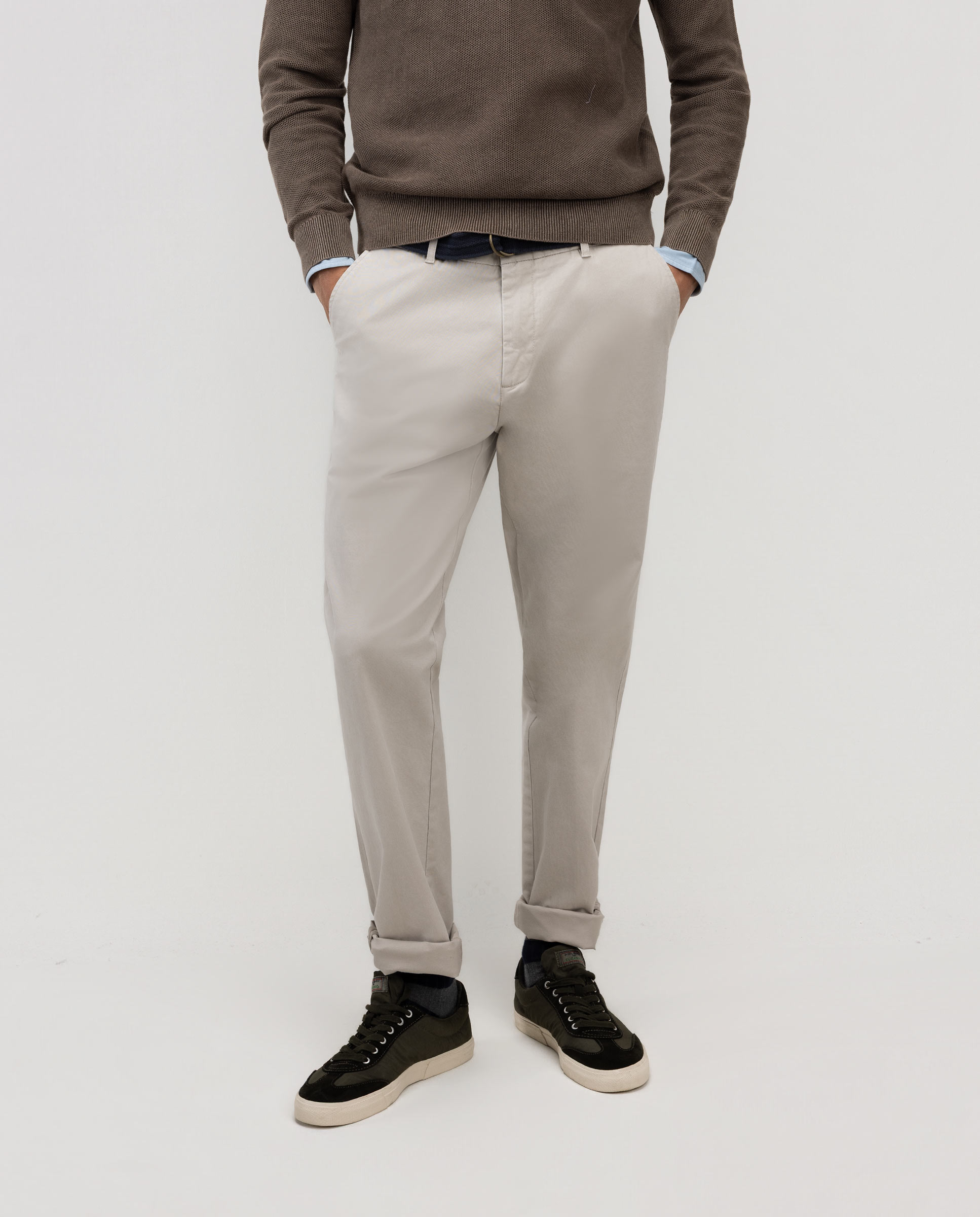Pantalon chino beige droit