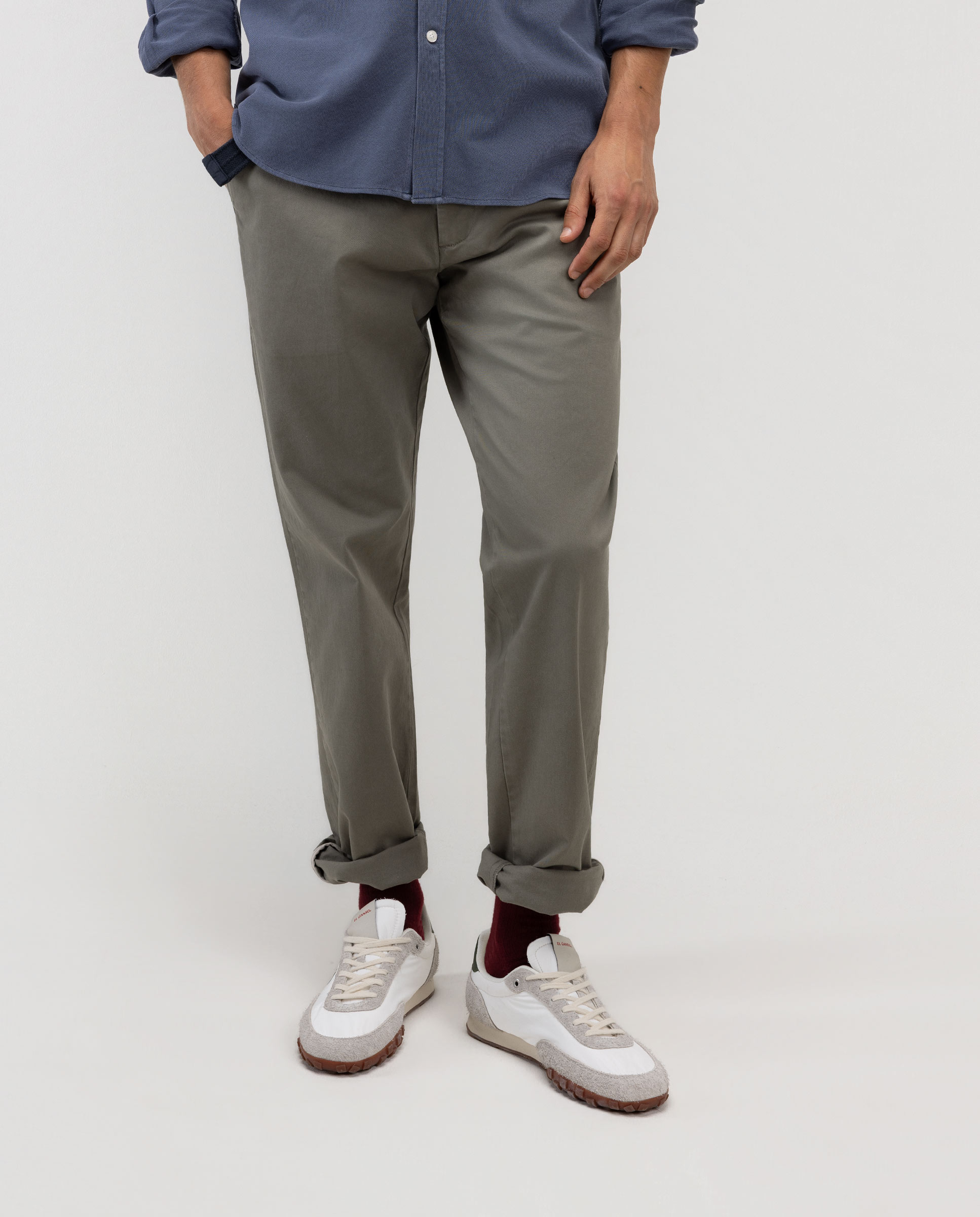 Pantalon chino vert foncé classique