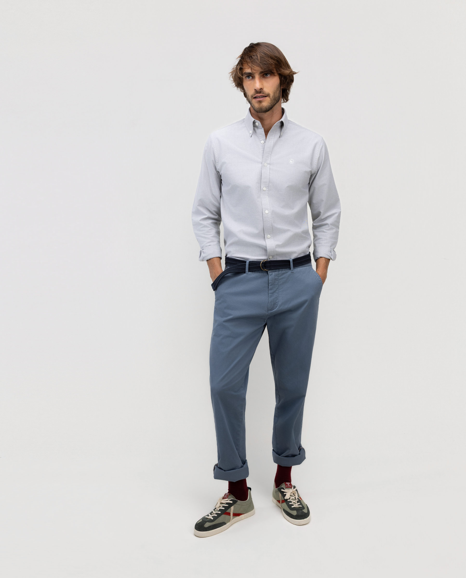 Regular Chino Trousers, Medium Blue