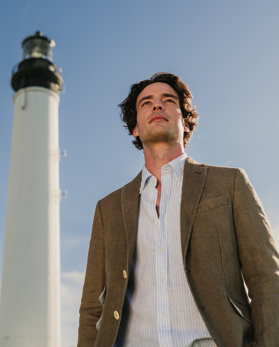 Veste Lin Délavé Taupe