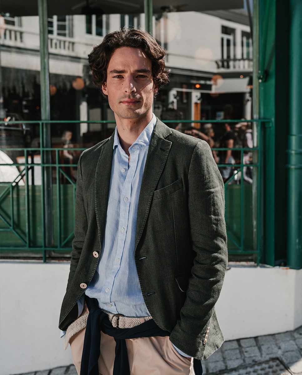 Veste Lin Délavé Vert