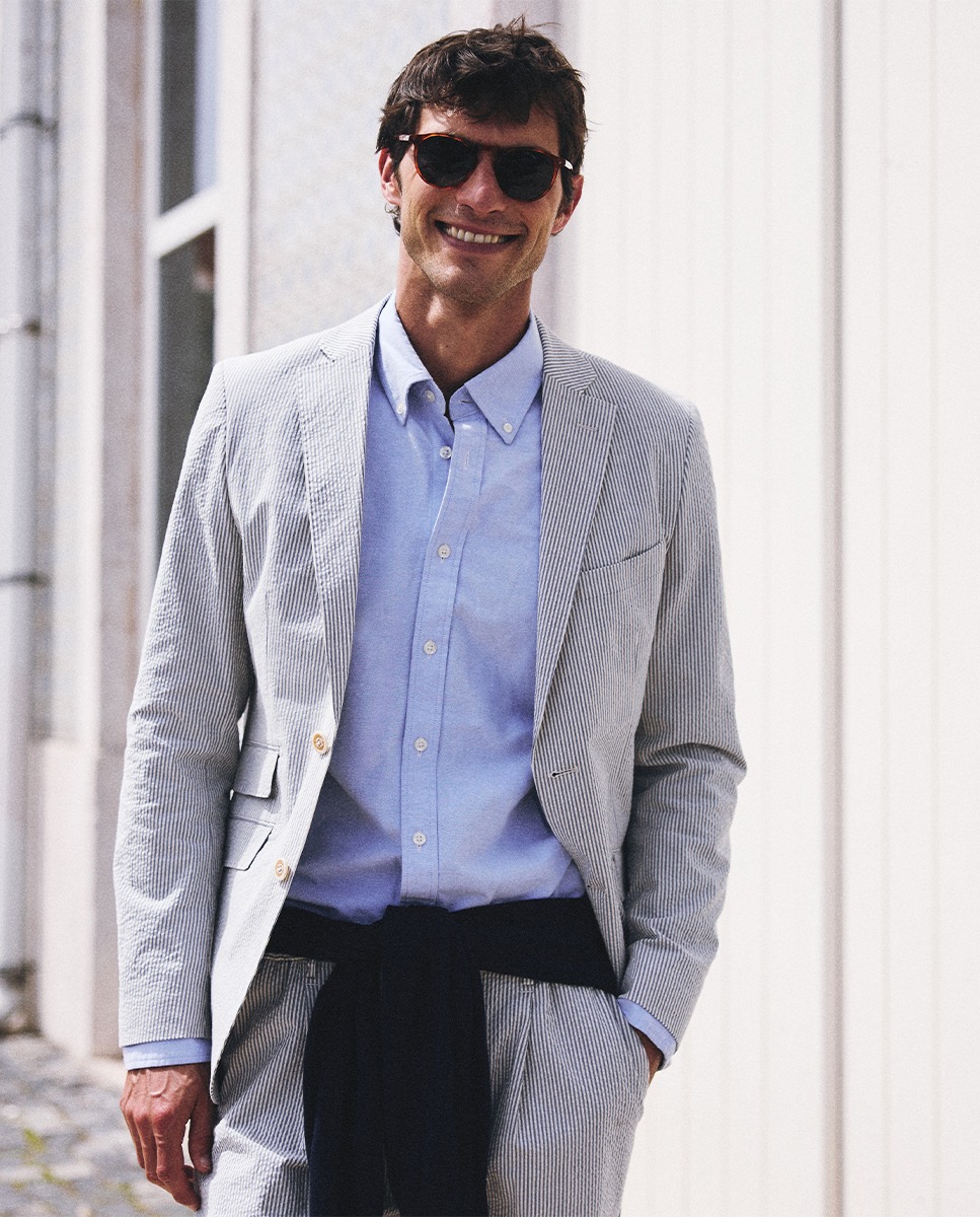 Americana Seersucker Azul