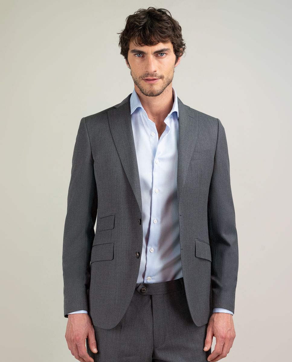 Americana Coordinada Liso Lavable Gris
