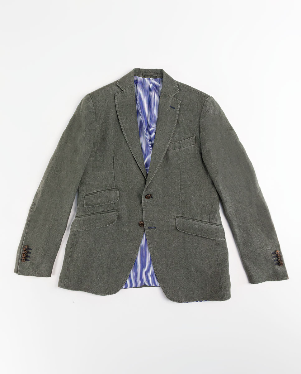 Americana Lino Lavado Verde