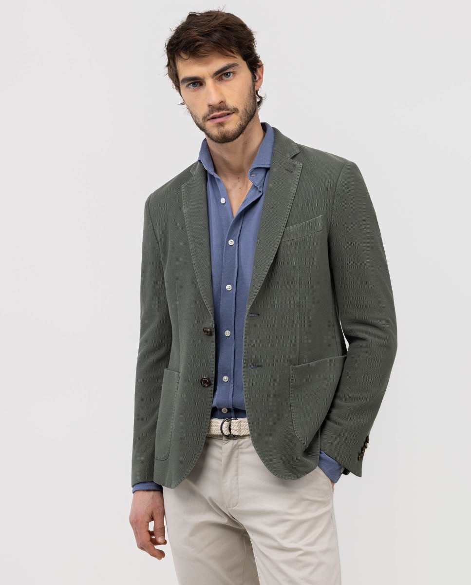 Americana Punto Piqué Garment Dyed Verde