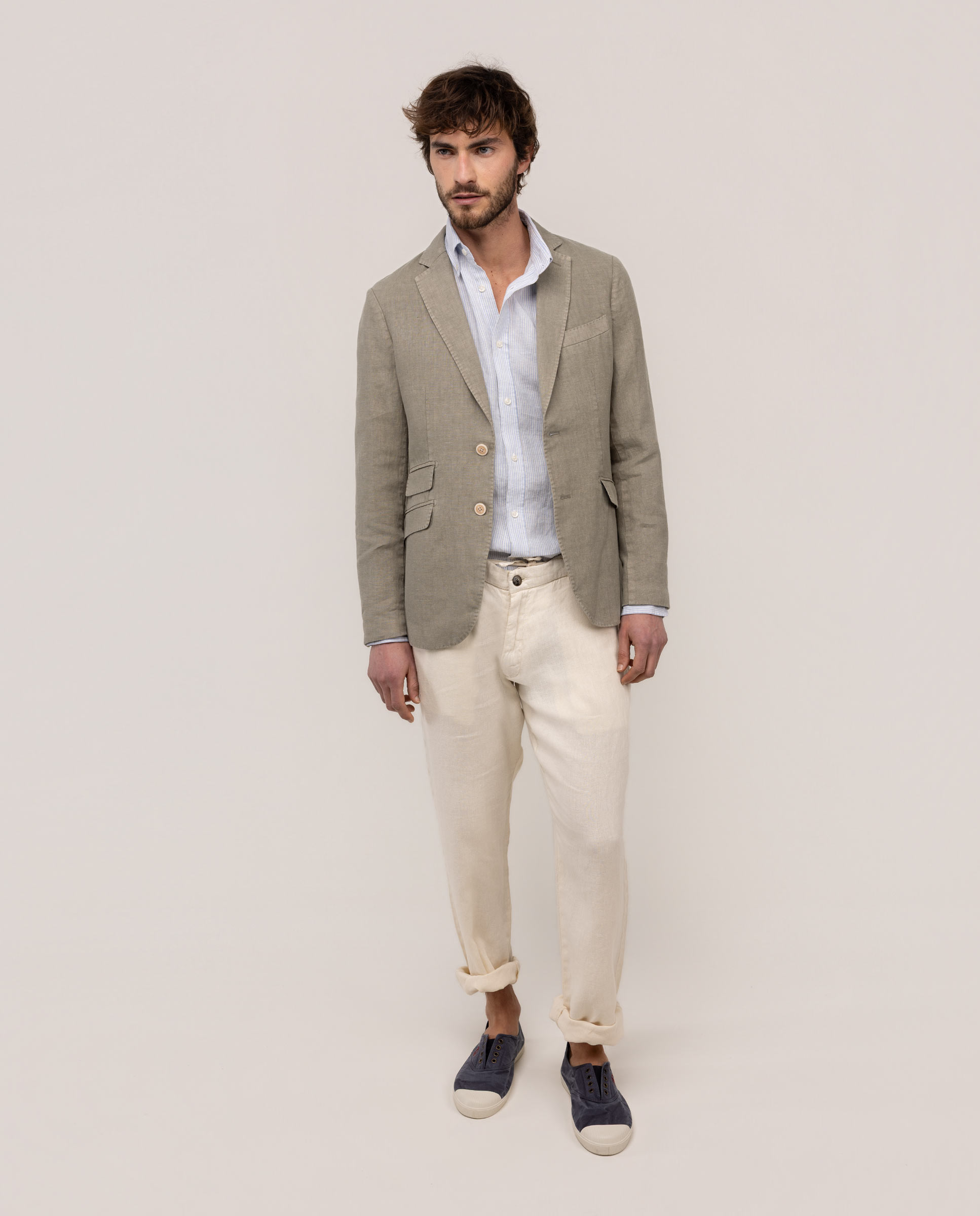 Americana Lino Garment Dyed Verde