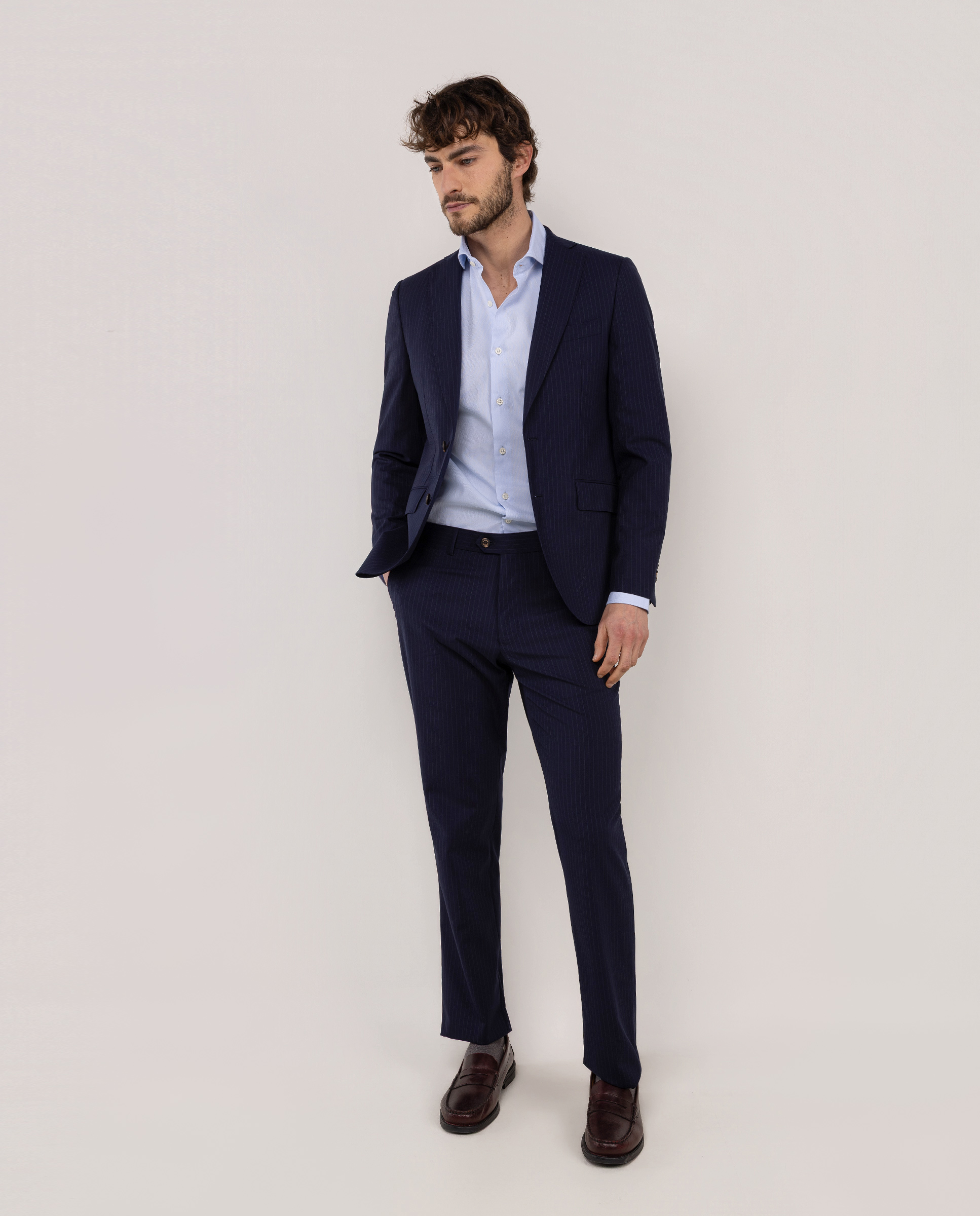 Americana Traje Lavable Marino Raya