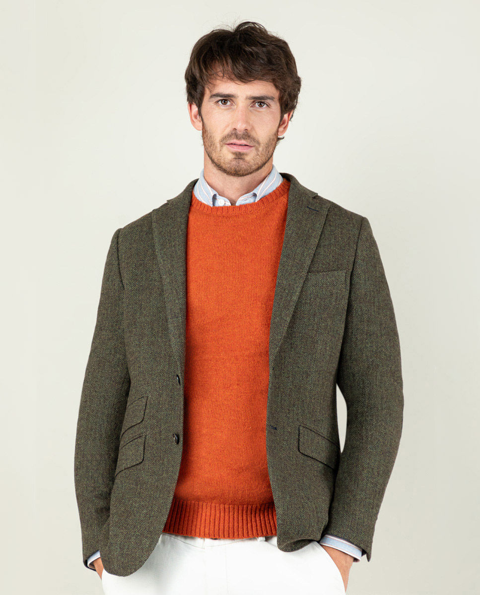 Veste Chevrons Laine Verte