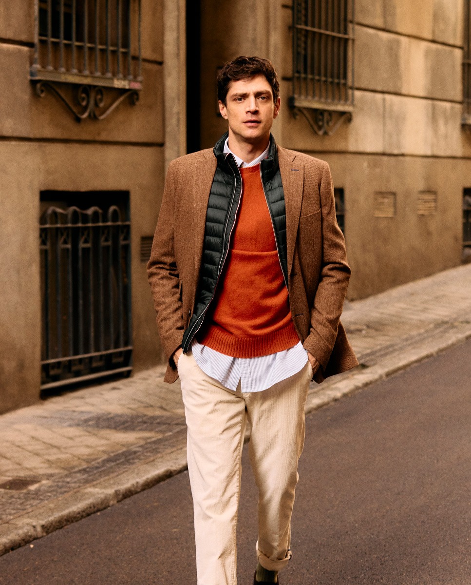 Americana Espiga Lana Camel