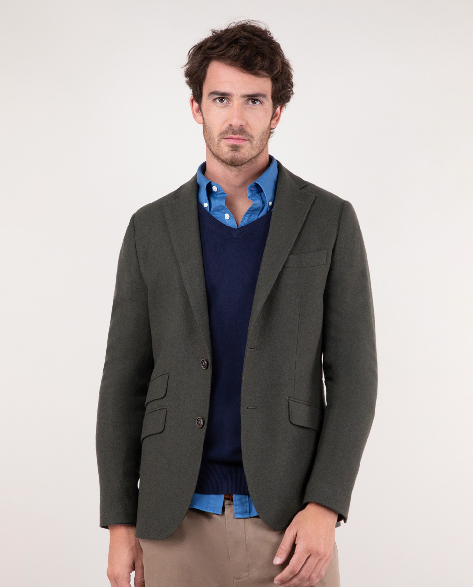 Blazer en laine vert