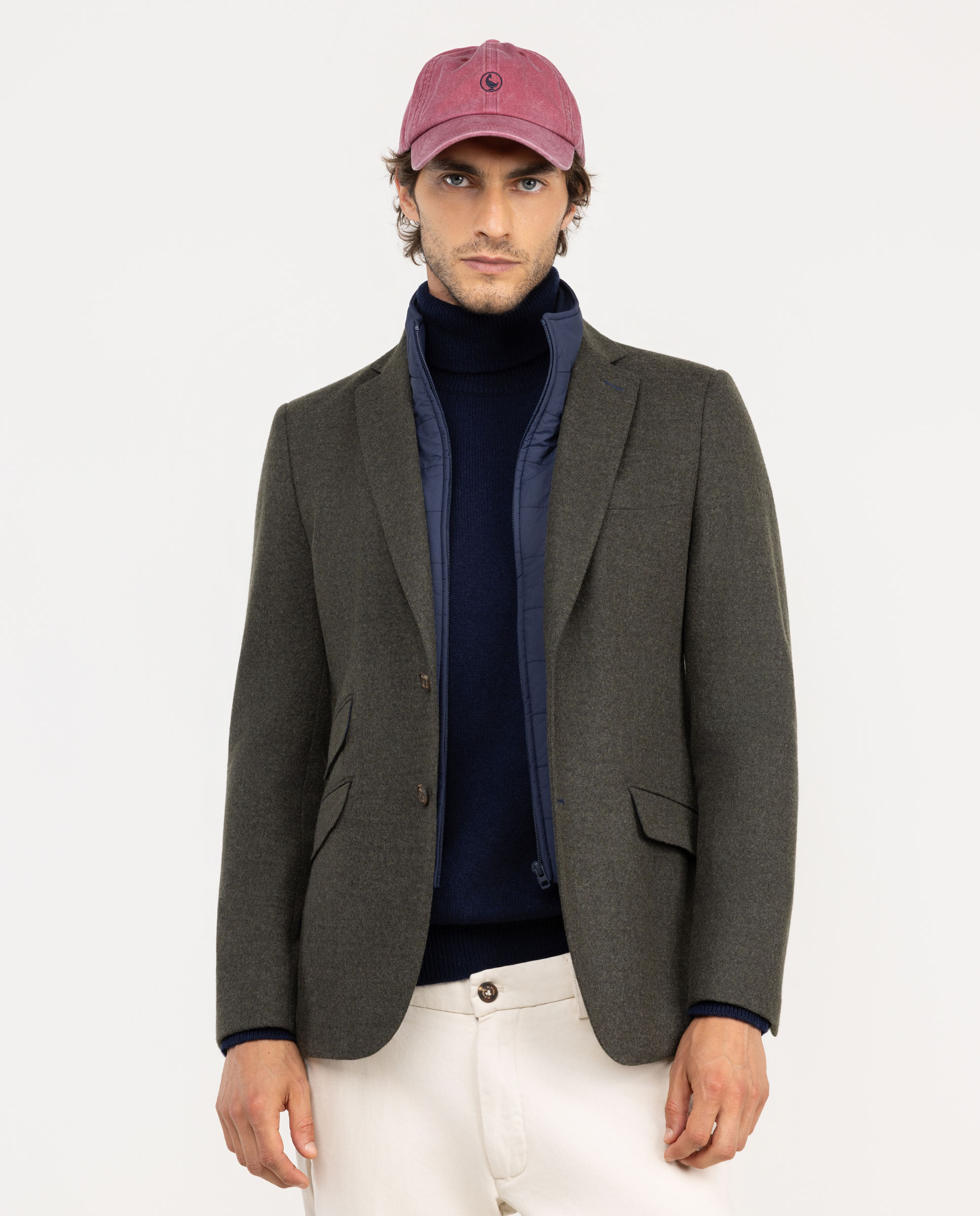 Veste Jersey Laine Verte Amovible