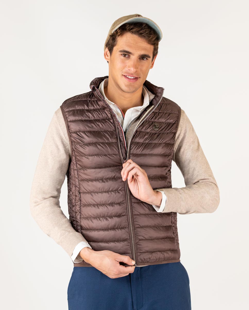 Gilet matelassé Basique Marron