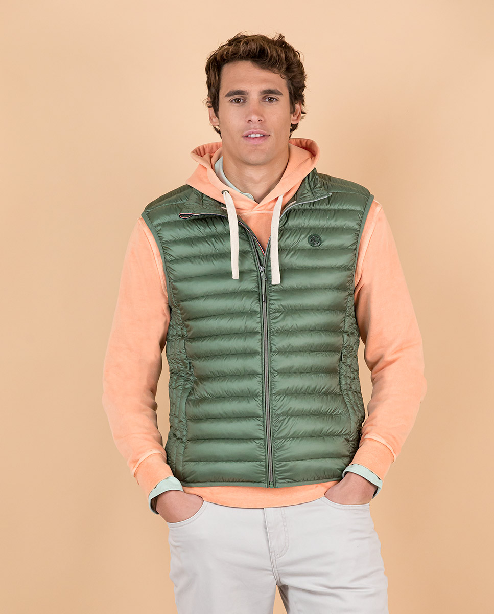 Basic Green Quilted Vest  