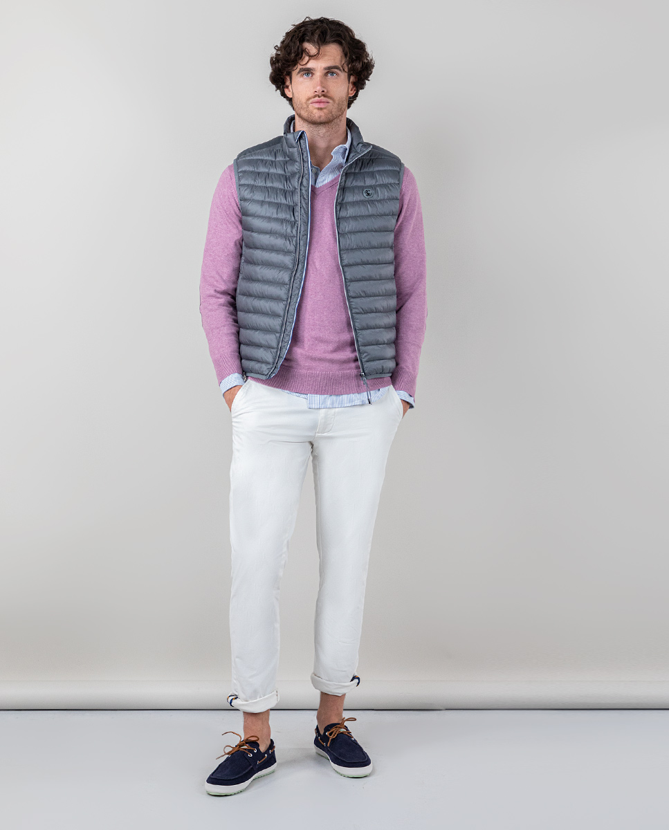 Gilet Matelassé Basique Gris
