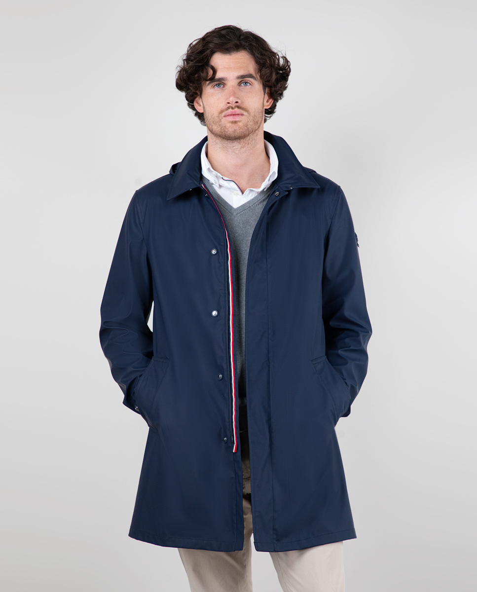 Trenchcoat Gummiert Marineblau