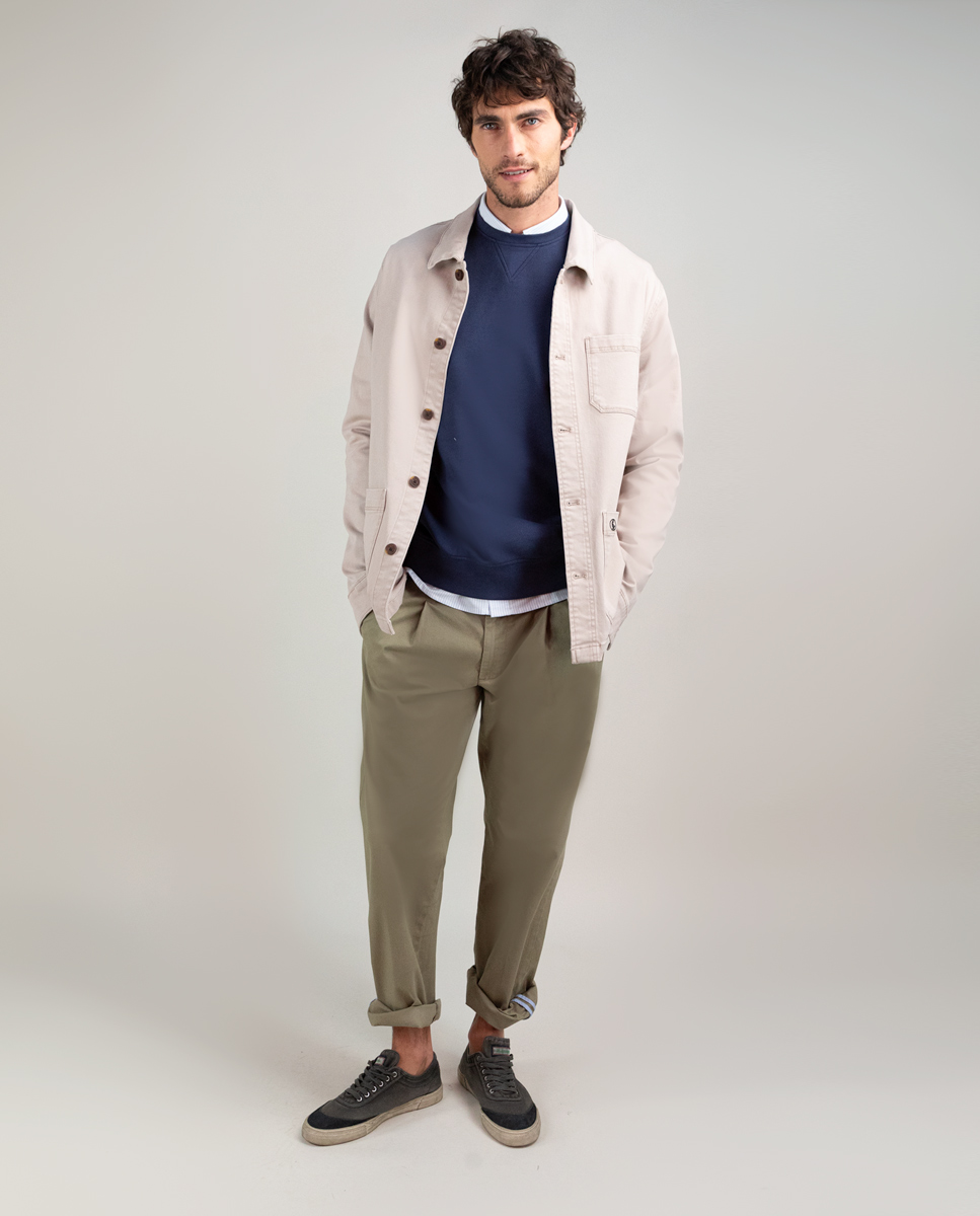Sobrecamisa Algodón Garment Dyed Beige