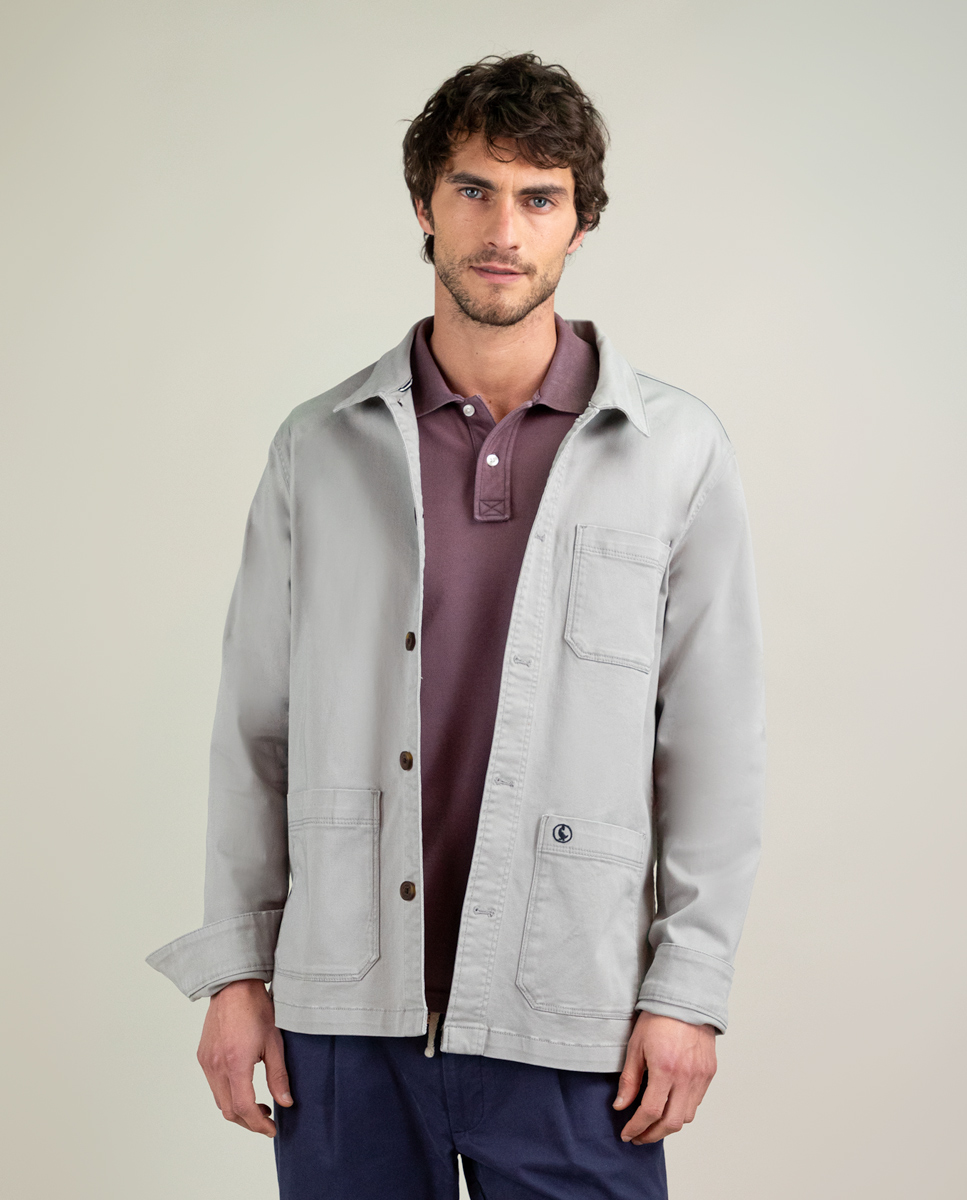 Sobrecamisa Algodón Garment Dyed Gris