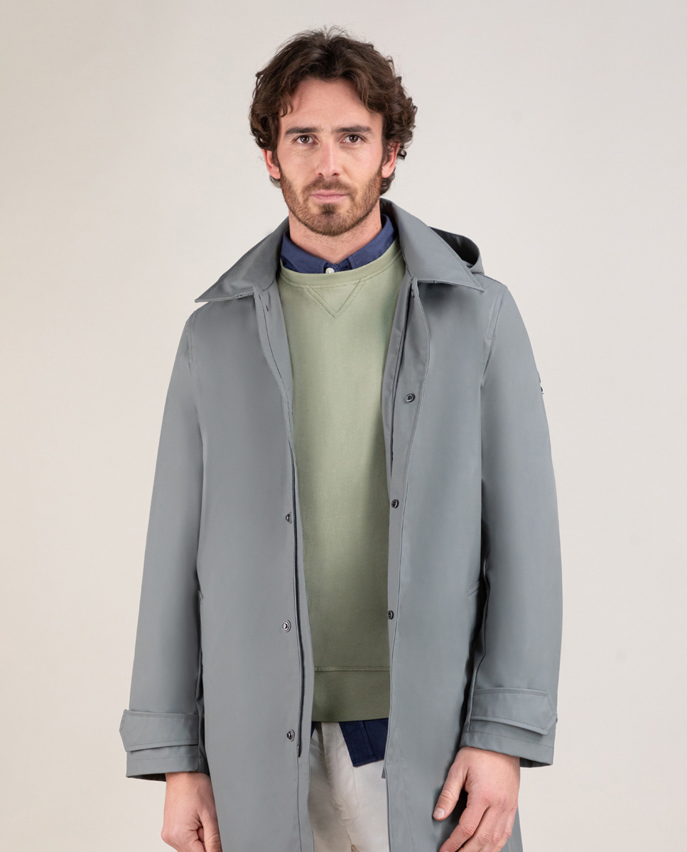 Gabardina Engomada Gris
