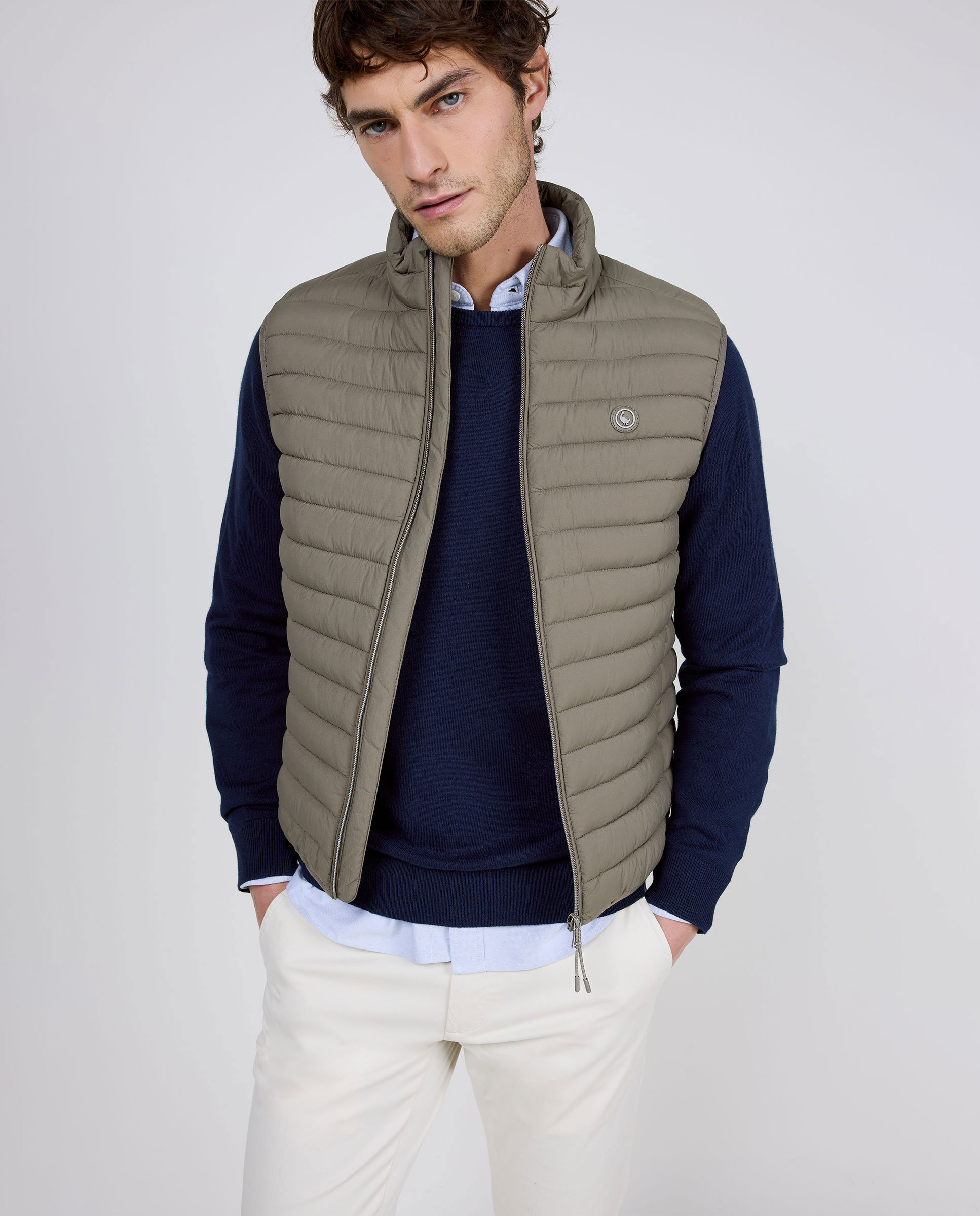 Gilet matelassé basique taupe