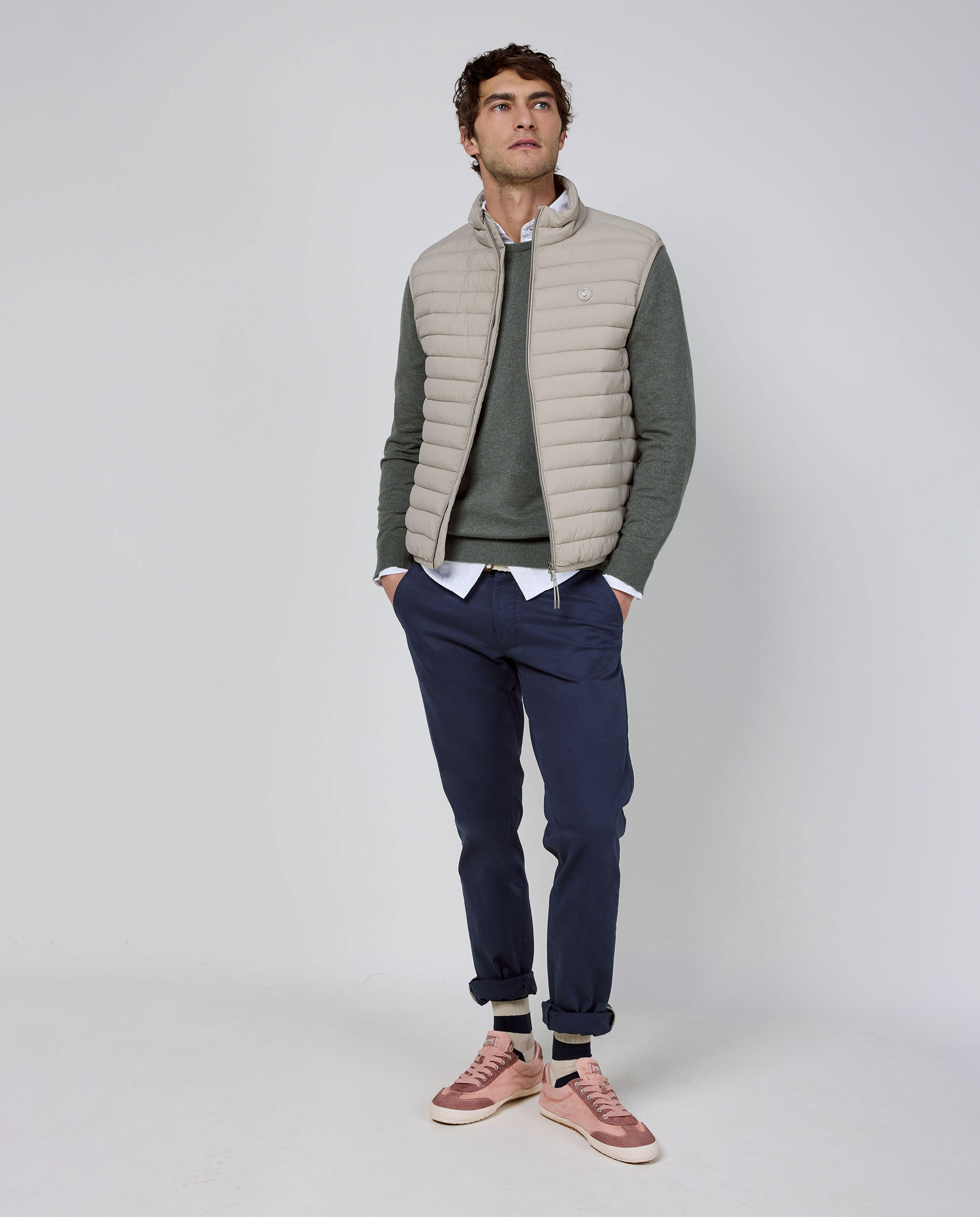 Gilet beige basique rembourré