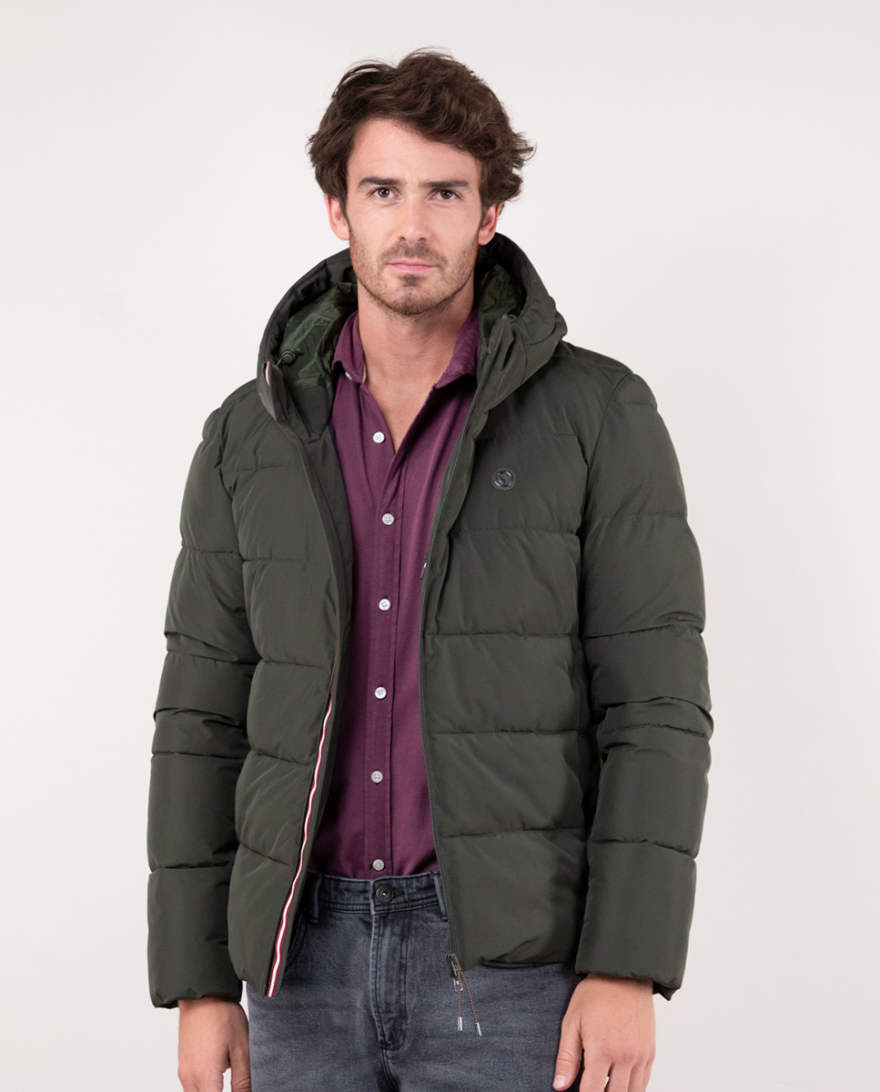 Manteau Court Matelassé Vert