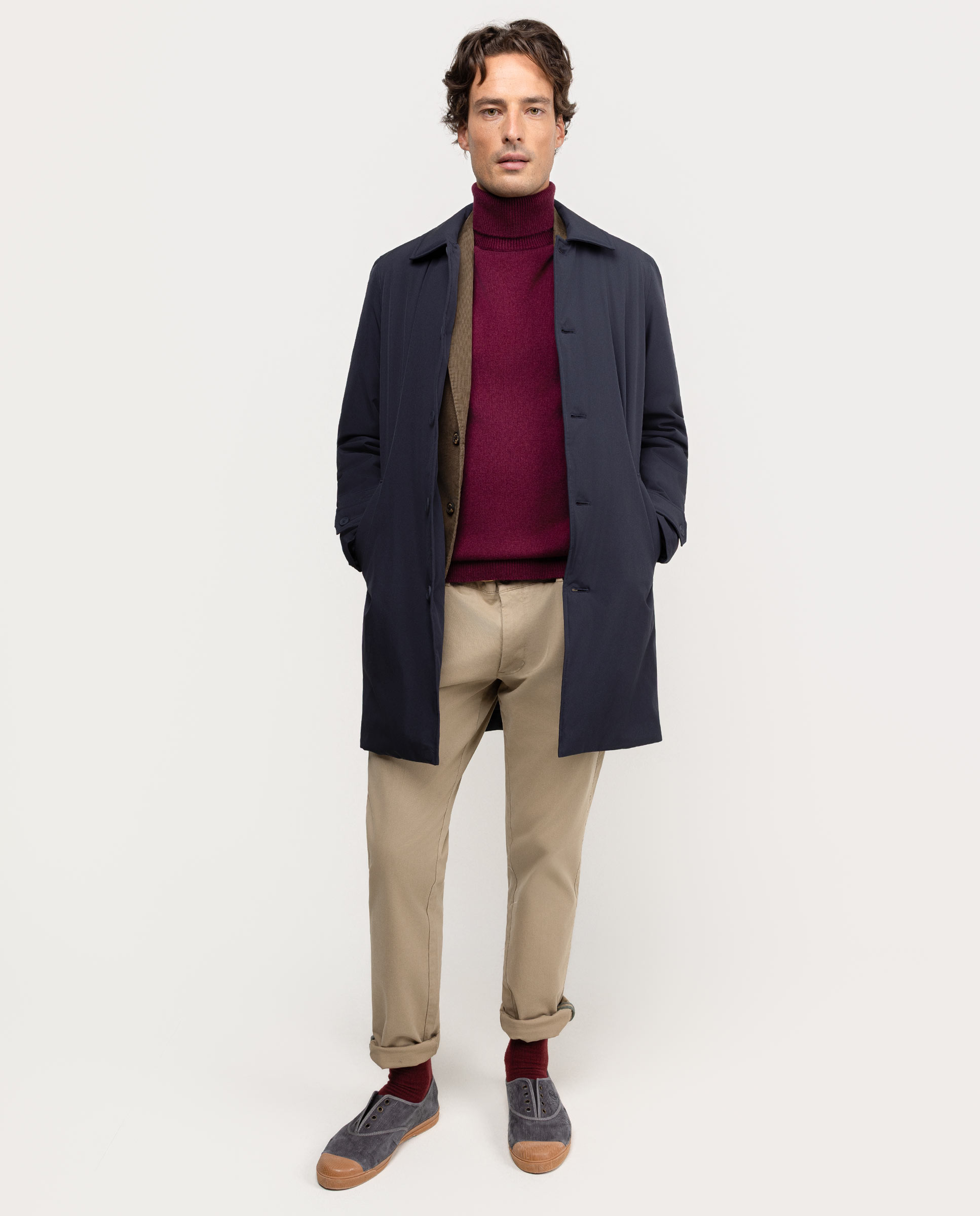 Abrigo Acolchado Largo Marino